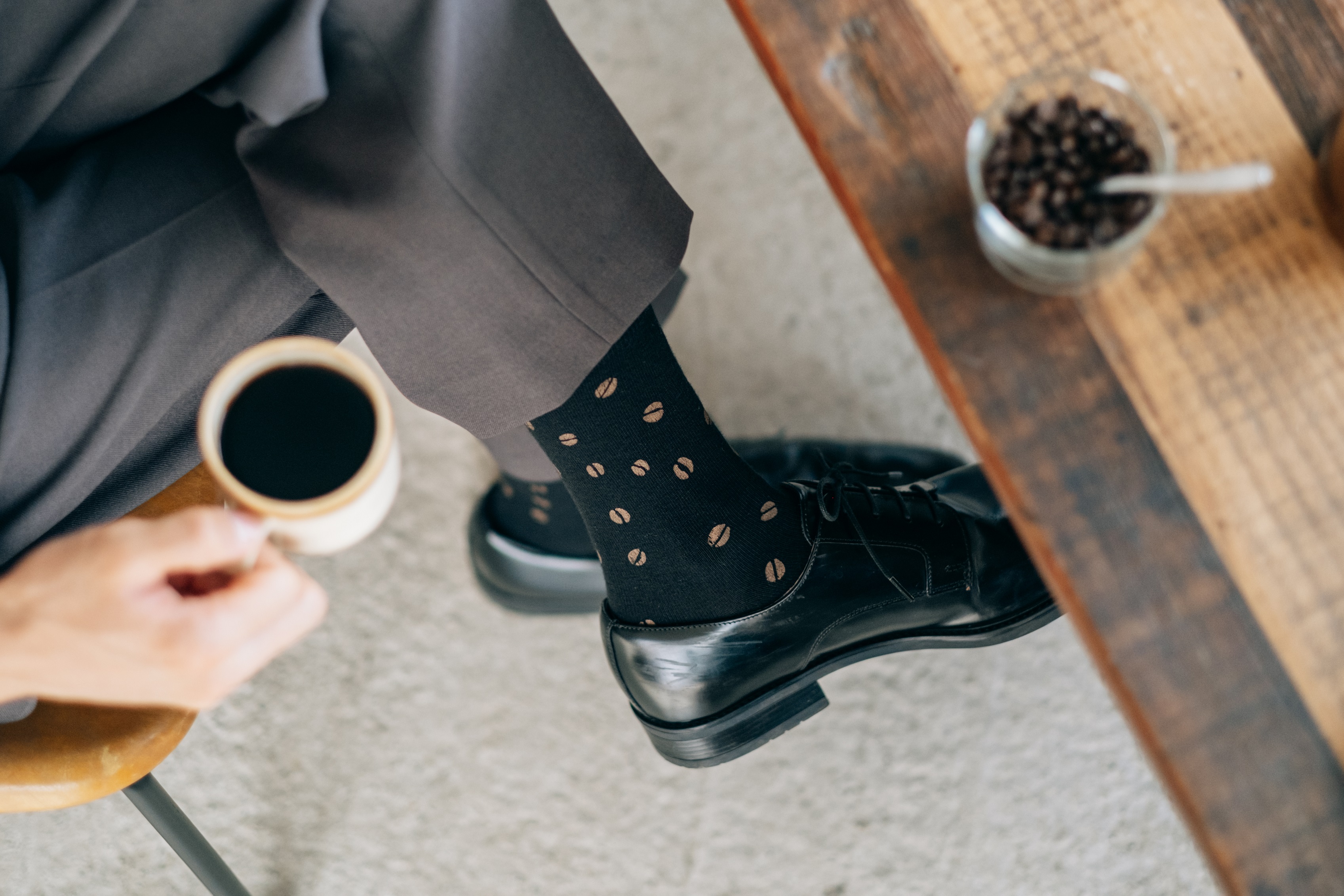 コーヒー好きさんへ靴下5足コンプリートセット（メンズサイズ）